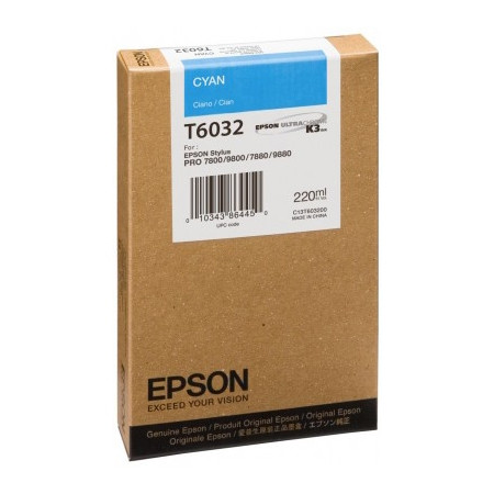 Epson T6032 high capacity cyan ink cartridge (original Epson) C13T603200 026036 - 1