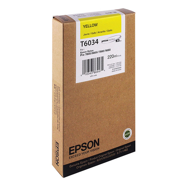 Epson T6034 high capacity yellow ink cartridge (original Epson) C13T603400 026040 - 1