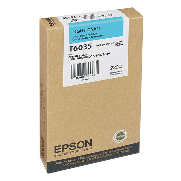 Epson T6035 high capacity light cyan ink cartridge (original Epson) C13T603500 026042 - 1
