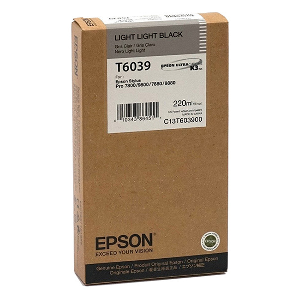 Epson T6039 light light black ink cartridge (original Epson) C13T603900 026048 - 1