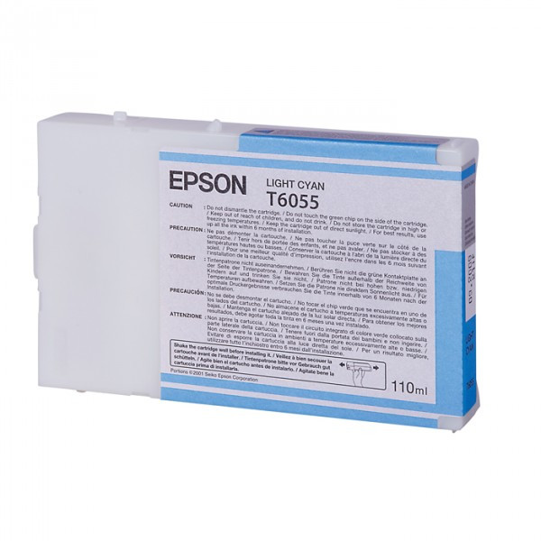 Epson T6055 standard capacity light cyan ink cartridge (original Epson) C13T605500 026058 - 1