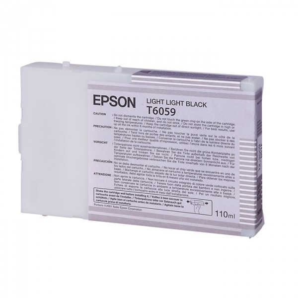 Epson T6059 standard capacity light light black ink cartridge (original Epson) C13T605900 026064 - 1