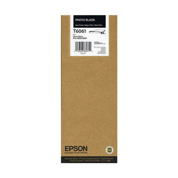 Epson T6061 high capacity photo black ink cartridge (original) C13T606100 026066 - 1