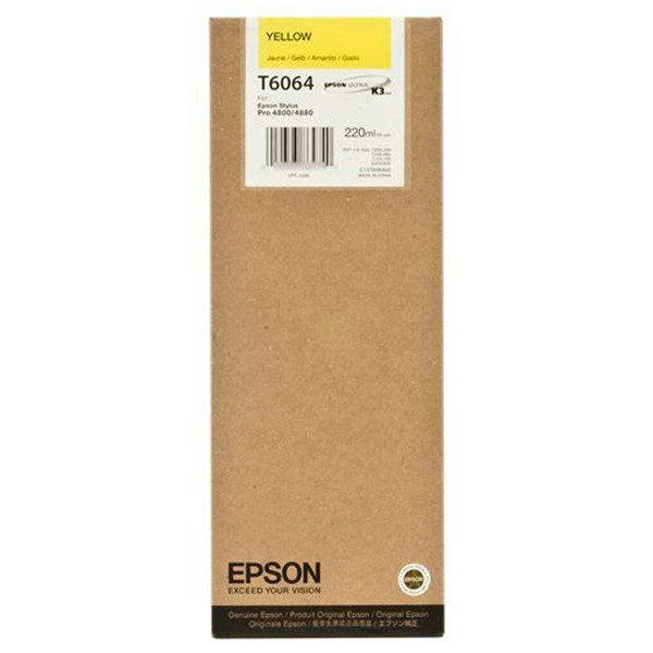 Epson T6064 high capacity yellow ink cartridge (original Epson) C13T606400 026072 - 1