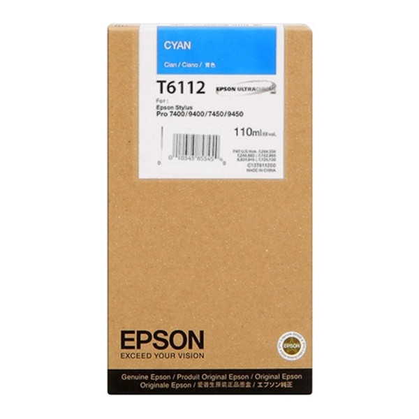Epson T6112 cyan ink cartridge (original) C13T611200 026082 - 1
