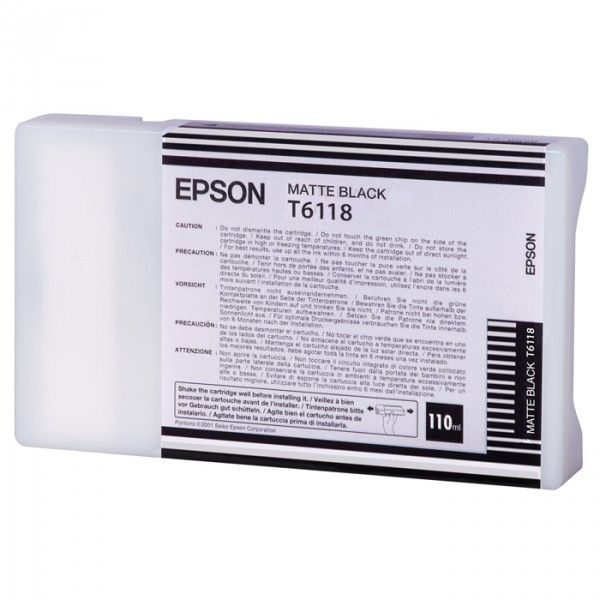 Epson T6118 matte black ink cartridge (original) C13T611800 026088 - 1