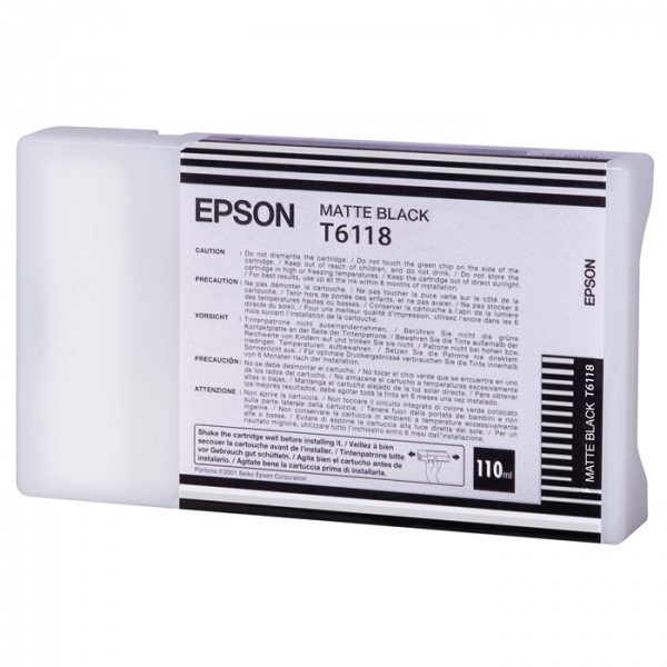 Epson T6118 matte black ink cartridge (original Epson) 026088 - 1
