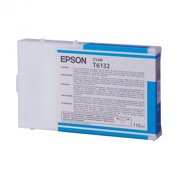 Epson T6132 standard capacity cyan ink cartridge (original) C13T613200 026098 - 1