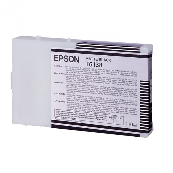 Epson T6138 standard capacity matte black ink cartridge (original Epson) 026104 - 1