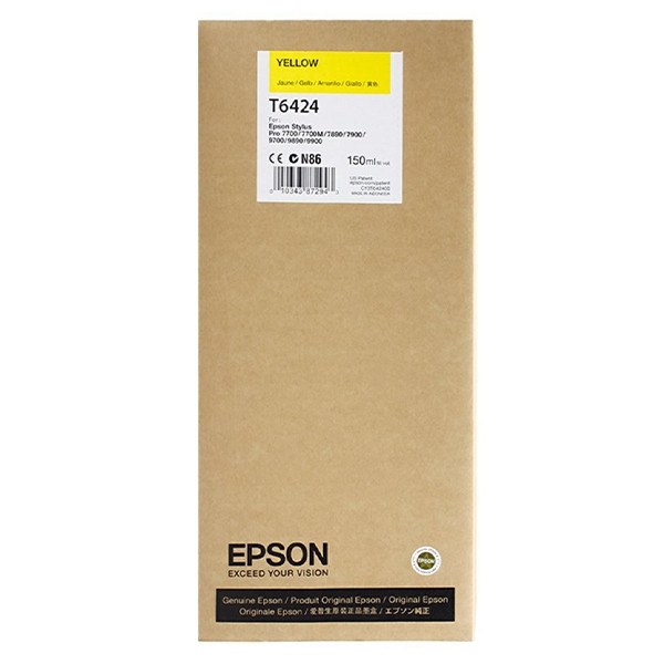 Epson T6424 yellow ink cartridge (original) C13T642400 026344 - 1