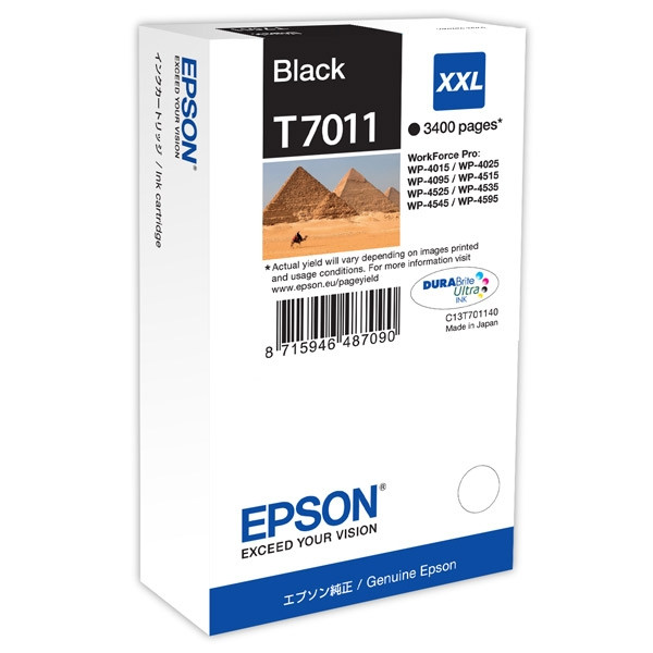 Epson T7011 extra high capacity black ink cartridge (original Epson) C13T70114010 026400 - 1