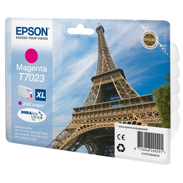 Epson T7023 high capacity magenta ink cartridge (original) C13T70234010 026418 - 1