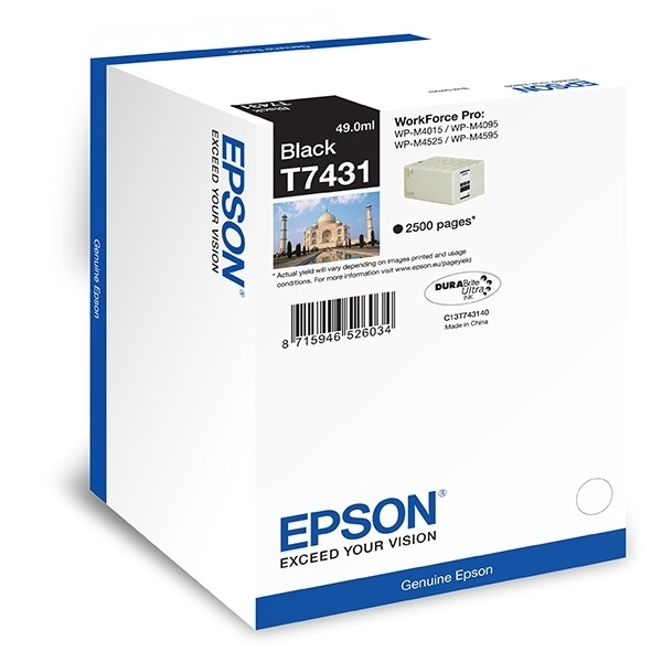 Epson T7431 black ink cartridge (original Epson) 026608 - 1