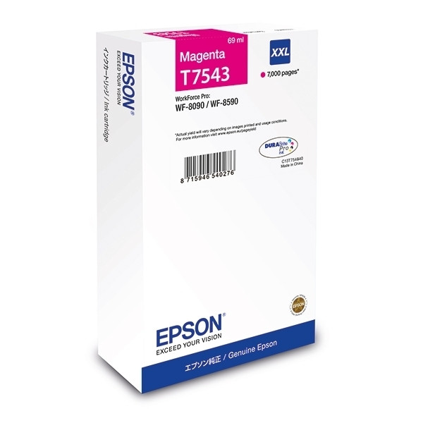 Epson T7543 magenta extra high capacity ink cartridge (original Epson) C13T754340 026928 - 1