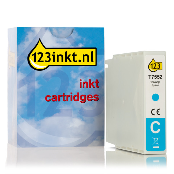 Epson T7552 high capacity cyan ink cartridge (123ink version) C13T755240C 026683 - 1