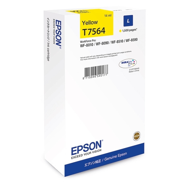 Epson T7564 yellow ink cartridge (original) C13T756440 026678 - 1
