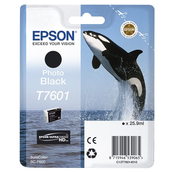 Epson T7601 photo black ink cartridge (original Epson) C13T76014010 026722 - 1