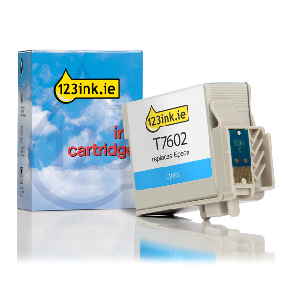 Epson T7602 cyan ink cartridge (123ink version) C13T76024010C 026725 - 1