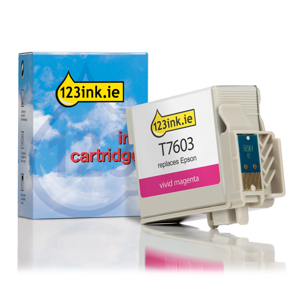 Epson T7603 vivid magenta ink cartridge (123ink version) C13T76034010C 026727 - 1