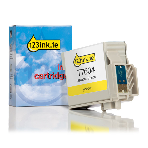 Epson T7604 yellow ink cartridge (123ink version) C13T76044010C 026729 - 1