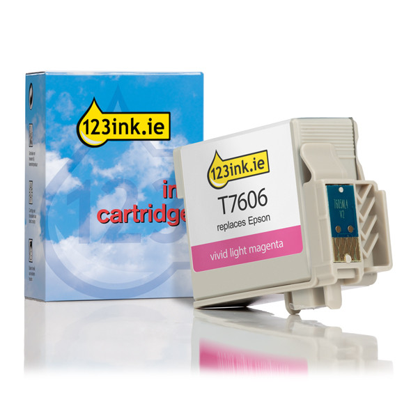 Epson T7606 vivid light magenta ink cartridge (123ink version) C13T76064010C 026733 - 1