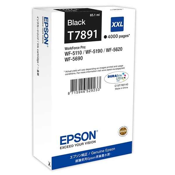 Epson T7891 high capacity black ink cartridge (original) C13T789140 026660 - 1