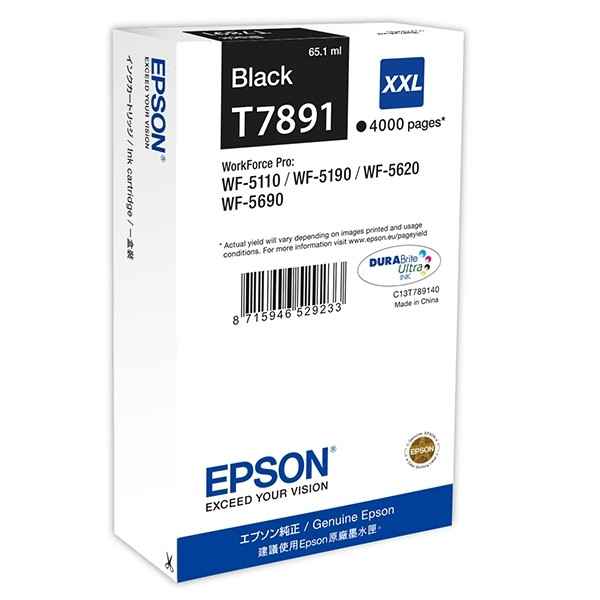 Epson T7891 high capacity black ink cartridge (original Epson) 026660 - 1