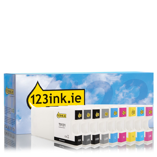 Epson T913 PBK/C/M/Y/LC/LM/LBK/MBK/LLBK ink cartridge 9-pack (123ink version)  652081 - 1