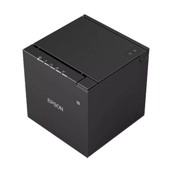 Epson TM-M30III black receipt printer with WiFi, Ethernet and Bluetooth bundle with 123ink white thermo cash register roll, 80mm x 80mm x 12mm (5-pack) 831988 - 4