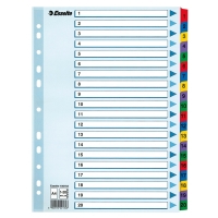 Cardboard tabs 1-20 (20 coloured tabs) | A4, 11-hole | Esselte 203838