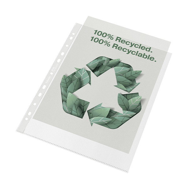 Plastic punched pocket A4, 11-hole | 70 micron | Esselte Recycle Maxi | 100-pack 203503 - 1