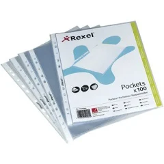Plastic punched pocket A5, 11-hole | 80 micron | Rexel | 100-pack 208288 - 1