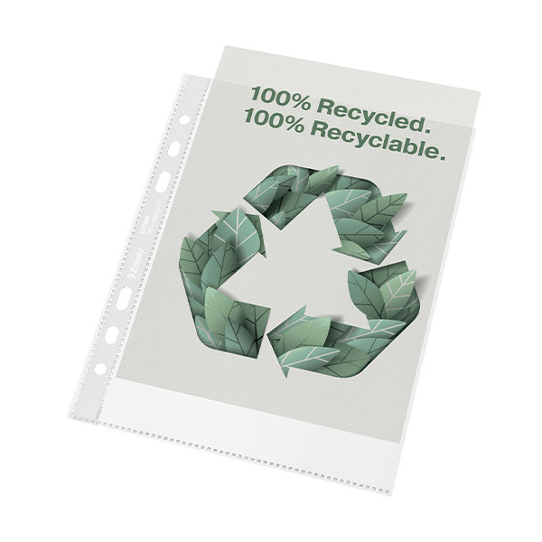 Plastic punched pocket A5, 6-hole | 70 micron | Esselte Recycle | 100-pack 203505 - 1
