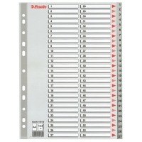 Plastic tabs 1-54 (54 grey tabs) | A4, 11-hole | Esselte 203820