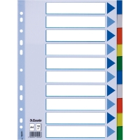 Plastic tabs (10 coloured tabs) | A4, 11-hole | Esselte 203802