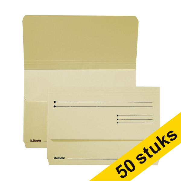 Esselte Pocket-File cream cardboard file folder (50-pack) 203154 - 1