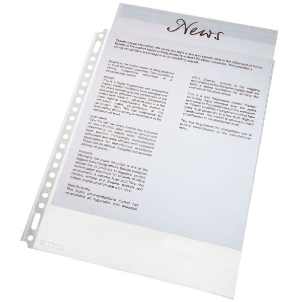 Punched pocket (A4, 21-hole) | 80µ | Esselte | 100-pack 203502 - 1