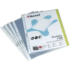 Esselte Rexel Quality clear glass A5 plastic pocket (100-pack) 1300063 208288 - 1