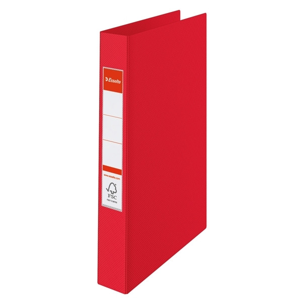 Esselte Vivida red plastic ring binder with 4 O-rings, 42mm 14459 203780 - 1