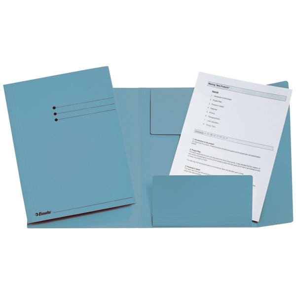 Esselte blue A4 3-flap folder with line printing (50-pack) 1032302 203740 - 1