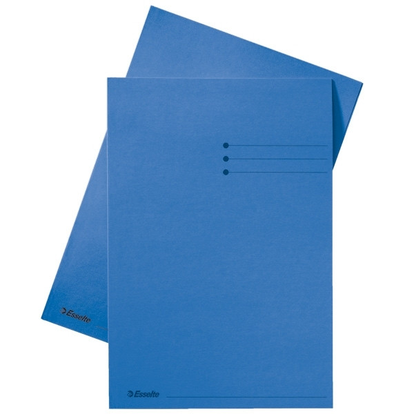Esselte blue folio inlay folder cardboard with line printing (100-pack) 2012402 203638 - 1
