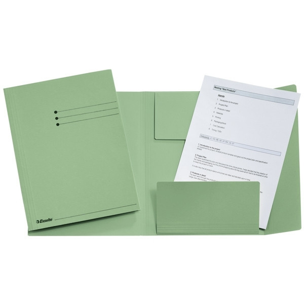 Esselte green 3-flap folder with line printing (50-pack) 1032308 203748 - 1