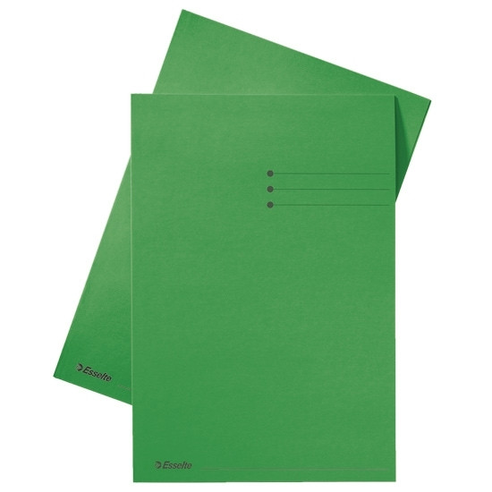 Esselte green A4 inlay folder cardboard with line printing and 10mm overlap (100-pack) 2013408 203628 - 1