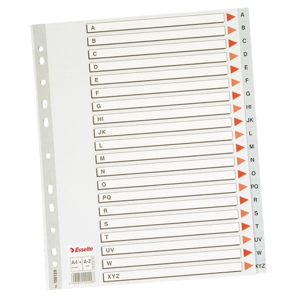 Esselte grey A4 plastic tabs with A-Z tabs (11 holes) 100112 203822 - 1