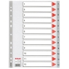 Esselte grey A4 plastic tabs with indexes 1-12 (11 holes)