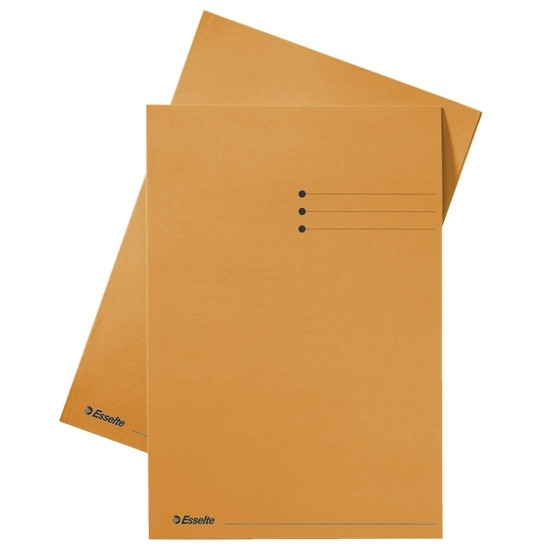 Esselte orange A4 cardboard inlay folder with line printing and 10mm overlap (100-pack) 2013413 203634 - 1