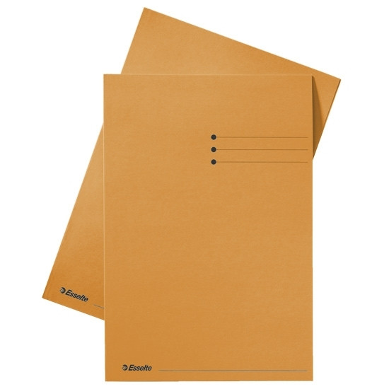 Esselte orange A4 inlay folder cardboard with line printing and 10mm overlap (100-pack) 2013413 203634 - 1