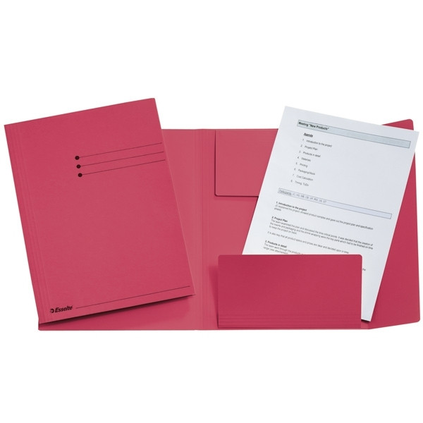 Esselte red A4 3-flap folder with line printing (50-pack) 1032315 203752 - 1