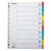 Esselte white/coloured A4 cardboard tabs with 10 tabs (23 holes)