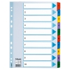 Esselte white/coloured A4 cardboard tabs with indexes 1-10 (11 holes)